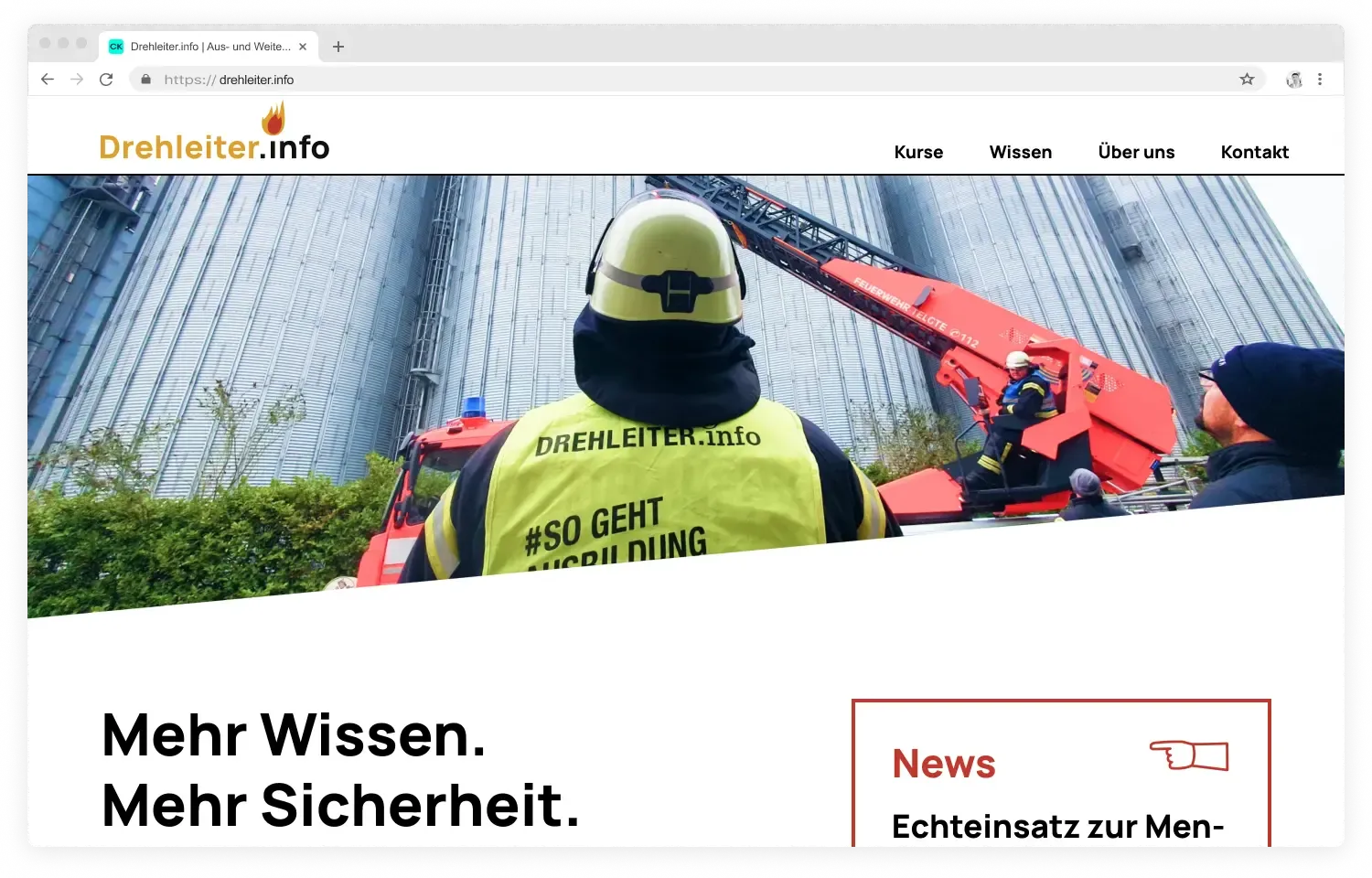 drehleiter.info: eine von der Coding Kombüse umgesetzte Website