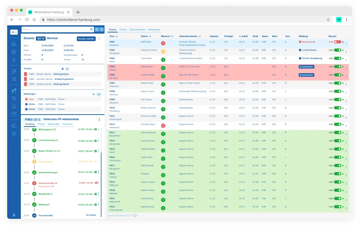 SchneePro: Verwaltungssoftware für den Winterdienst: weiterer Screenshot