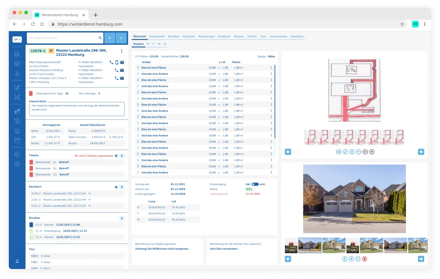SchneePro: Verwaltungssoftware für den Winterdienst: weiterer Screenshot